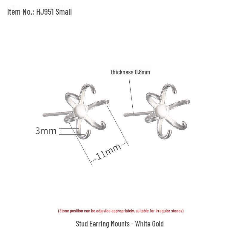 

Кріплення сережки-пусети з 18-каратного золота у нерегулярному стилі кігті для DIY сережок з жадеїту або перлів