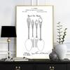 Knifes Forks Goblet Spoon Dinner Plate Print Poster Kitchen Dining Room Teaspoons Wall Picture Home Decor Canvas Painting No Frame