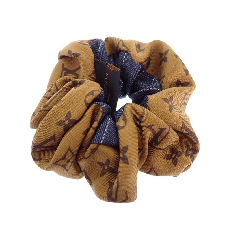 LOUIS VUITTON  M77011 hair accessory Brown/blue silk Women