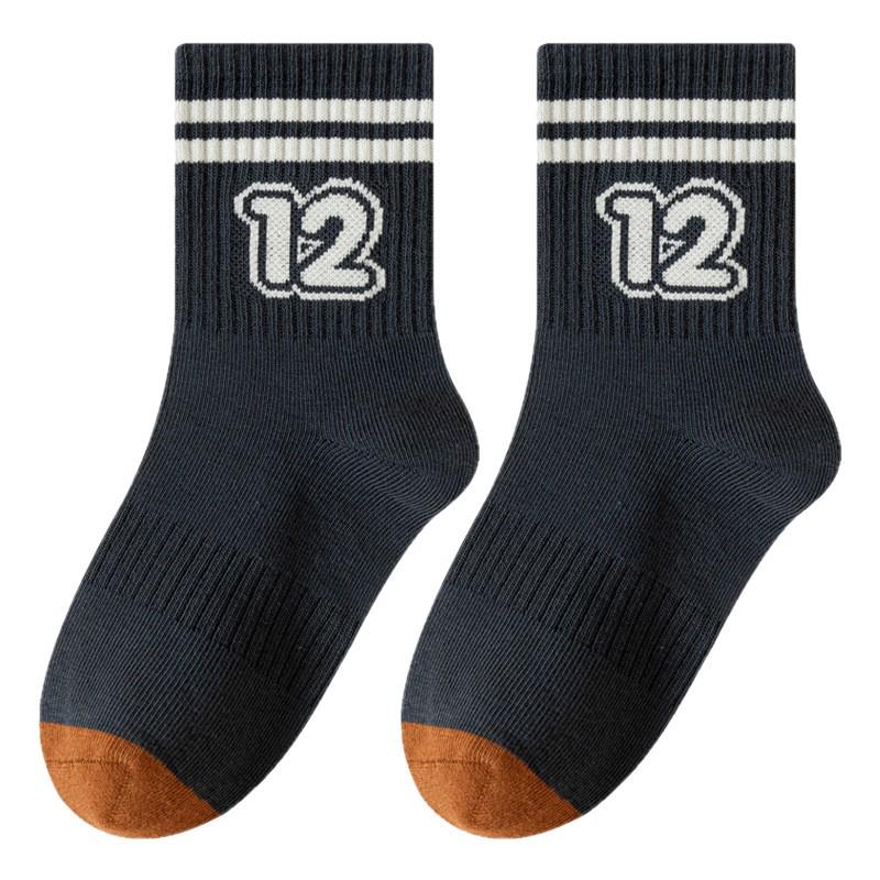 Children's Mid-Calf Seamless Sports Socks: Autumn/Winter Combed Cotton, Sweat-Absorbent, Odor-Resistant
