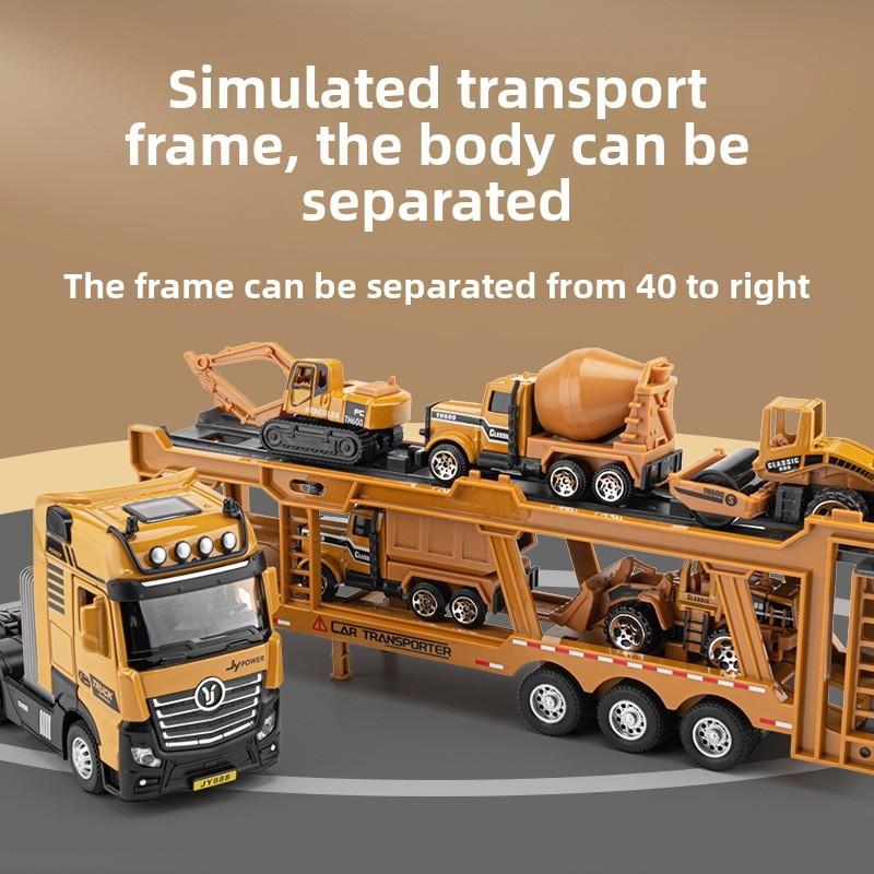 Transport Engineering Truck Toy Model Set With Sound Light And Opening Doors