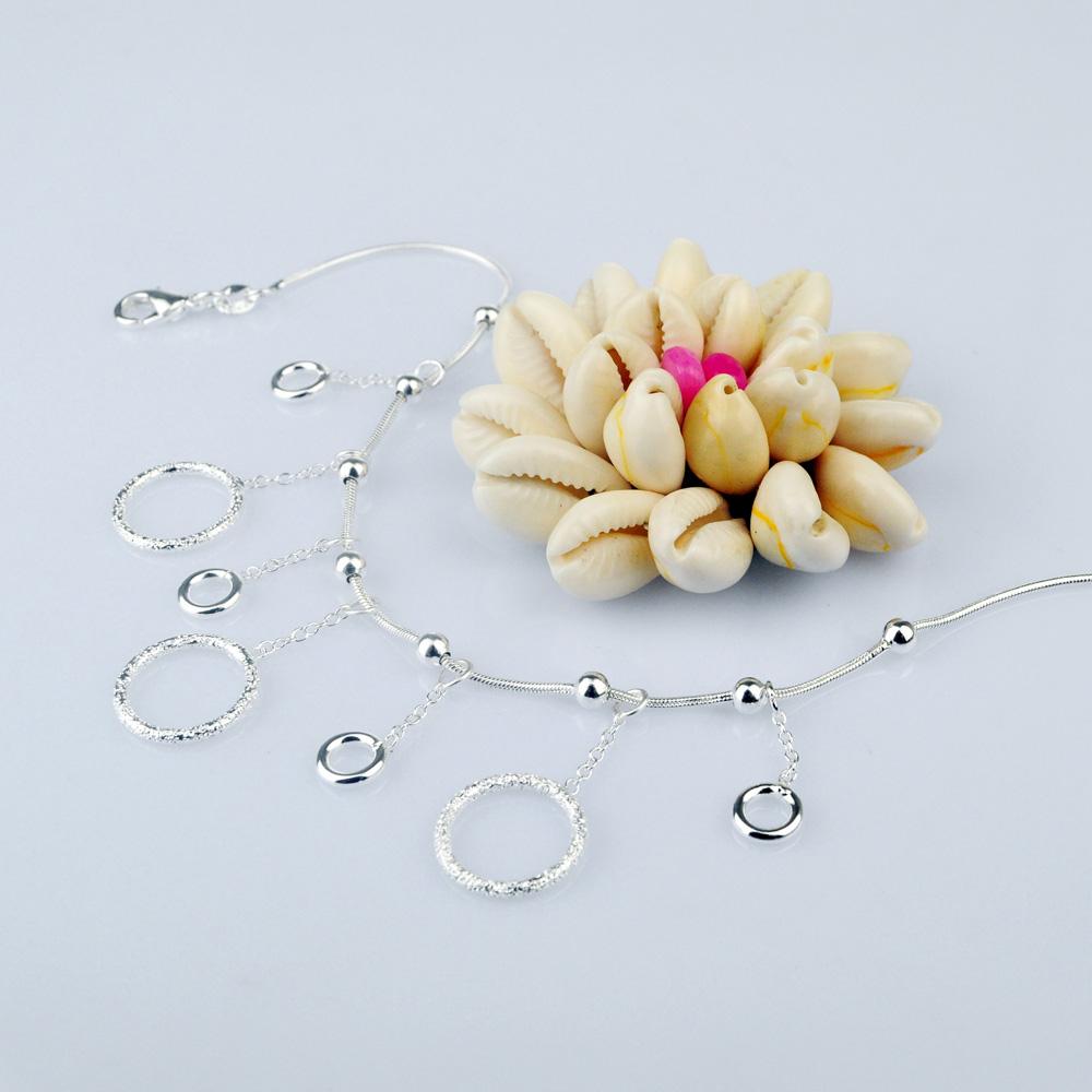 Einfache 925 Sterling Silber Weibliche Fußkettchen Barfuß Häkeln Sandalen Fuß Schmuck Neue Auf Fuß Knöchel Armbänder Für Frauen Bein kette