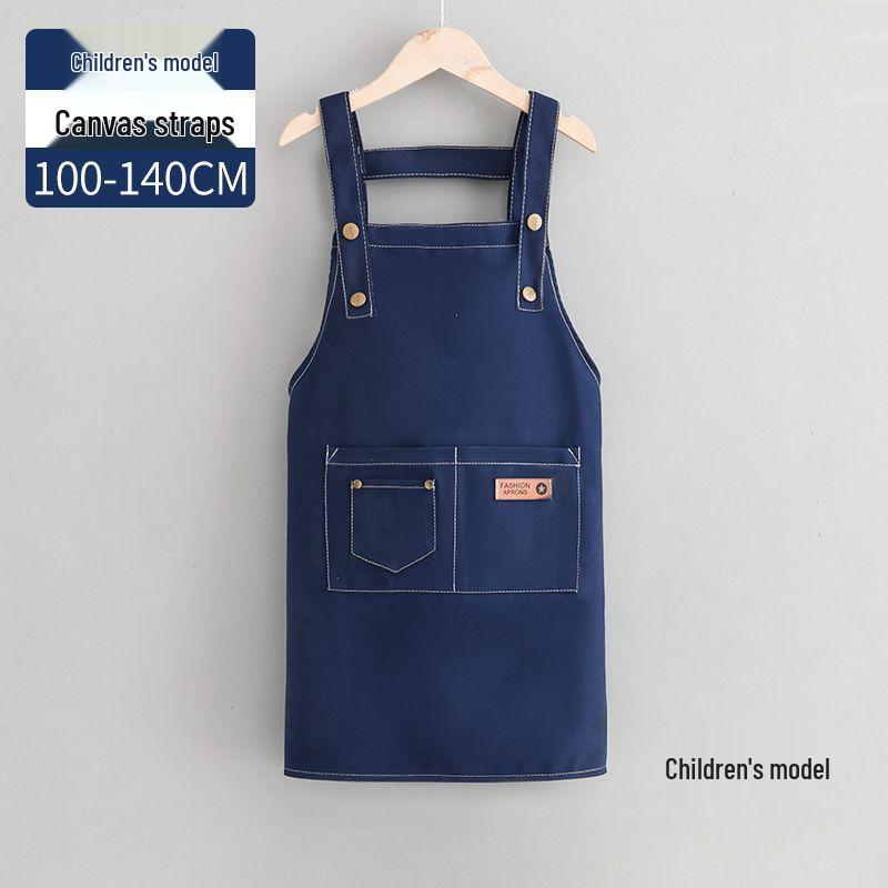 

Kids Anti-Stain Sleeveless Canvas Apron for Art, Fits Small to Medium Children, Customizable Text One Size