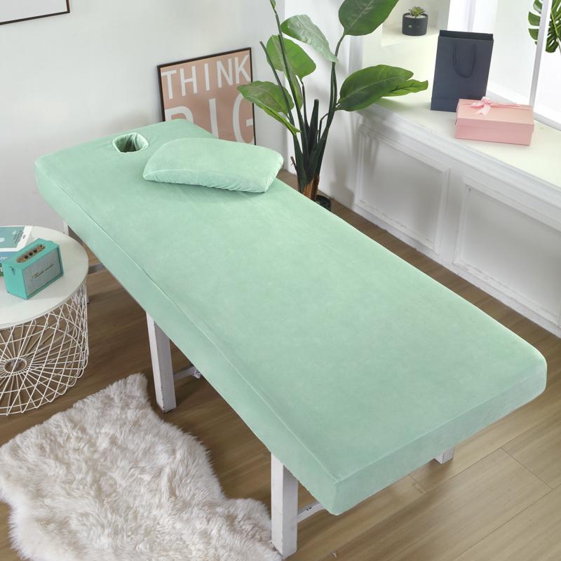 Crystal Velvet Thick Bed Cover Simple Beauty Bed Covers Massage Bed Cover for Hospital Hotel Beauty Salon with Open Hole