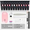 Ovanlee 18-Piece All-in-One Nail Builder Gel Kit – 12 Colors 15ml Polygel with Mini UV/LED Lamp, Cleaning Fluid, Nail Tips & Tools – Form-Free DIY