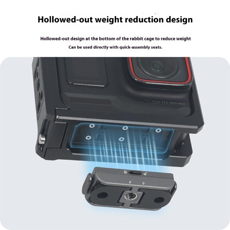 Universal Simple Detach Mount For Sports Cameras Cage Featuring Magnetic Lock Mechanism And Flexible Positioning