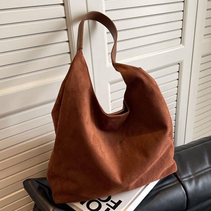 Suede bag women's large-capacity autumn and winter versatile single shoulder mother and child bag commuter tote bag