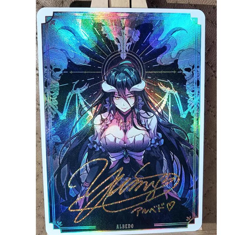 1pcs/set overlord albedo  Diy Self Control Collect Signature Trading Flash Card Anime Cartoon Gift
