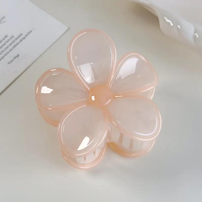 Creamy Jelly Color Flowers Hair Claw Spring/summer New Hair Clip for Women Girl Elegant Hairpins Crab Barrettes Hair Accessories