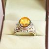 Citrin Oval geschliffener Edelstein mit 925er Sterling Silber Ring für Herren #A935 JL375669171647