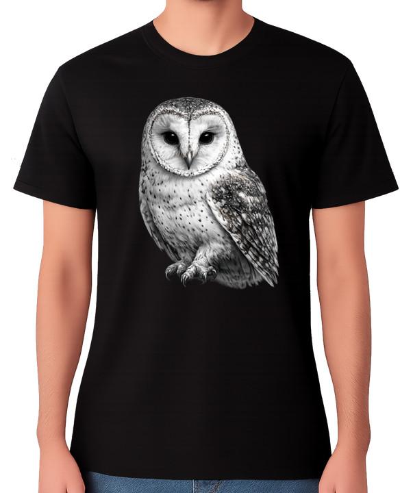 Barn Owl T-Shirt Realistic Owl Bird Graphic Wildlife Gift Unisex Tee S
