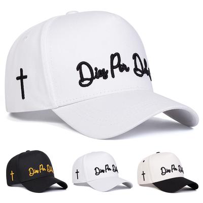 Unisex Letter Embroidery Side Cross Baseball Caps Outdoor Adjustable Spring and Autumn Casual Sunscreen Hat