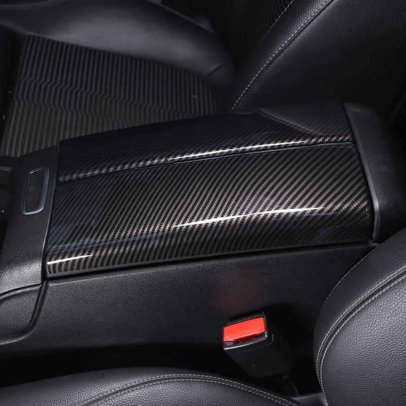 ABS Carbon Fiber/Oak Wood Grain Car Central Control Armrest Box Cover Trim For Mercedes-Benz B-Class GLA GLB CLC Car Accessories