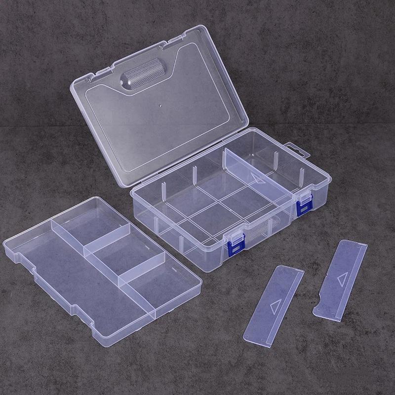 1Pcs Partitions Adjustable Handicraft Parts Classification Box Multi‑Lattice Transparent Storage Box Convenient To Use