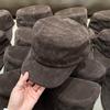 Suede pleated flat-top equestrian hat, new vintage vintage newsboy hat, casual versatile face-enhancing baseball cap