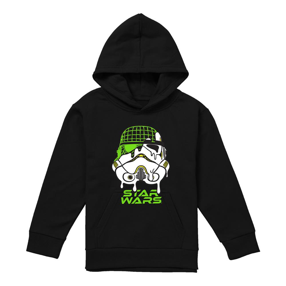 Star Wars: Return Of The Jedi Childrens/Kids Drip Helmet Stormtrooper Grid Neon Hoodie