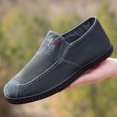 Old Beijing Cloth Shoes Autumn New Men's Shoes Fashion Versatile Casual Canvas Shoes Soft Sole Light One Pedal Work Shoes