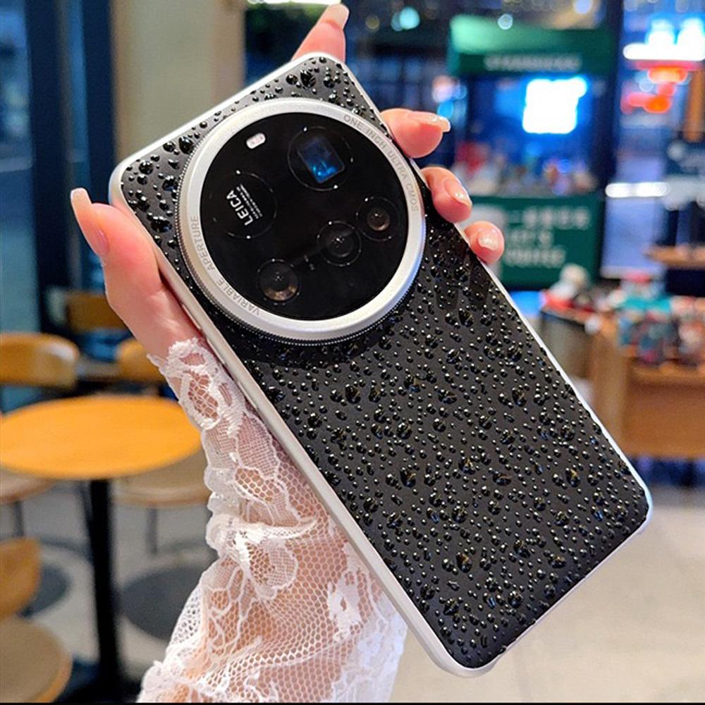 For VIVO X200 Pro Mini X100 X200S Ultra Case Raindrop Pattern Phone PC Hard Shell Protective Luxury Shockproof Bumper Back Cover