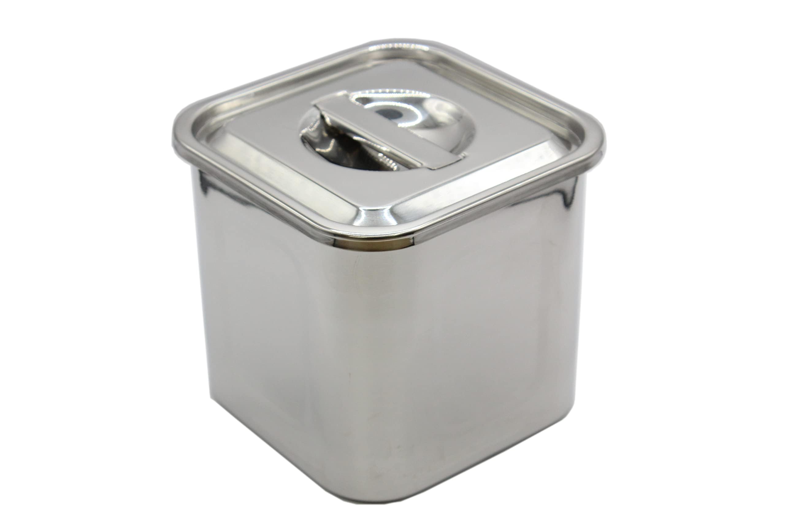 OBT Kitchen Pot, Square, Deep, 18.0cm, 5.0L, Stainless Steel (18-8), Storage Container with Lid