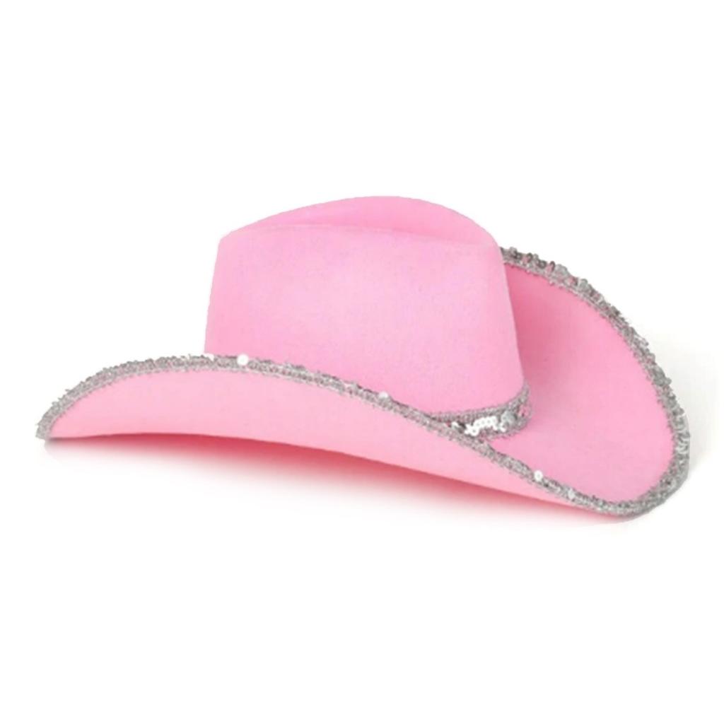 Halloween Makeup Dance Sequined Cowboy Hat Western Jazz Orgy Top Hat Silver Rim Ball Dick Cowboy Hat