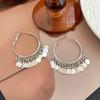 Simple Iron Mixture Round Earrings Sparkling Sequins Detailing Decoration Drop Everyday Jewelry