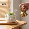 Mini Flower Pot 3D Printed Pig Shaped Flowerpot, Decorative Planter for Succulents Herb Green Plant Container Plants, Animal Holder Indoor Outdoor