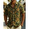 Exotic Bohemian Floral Short-sleeved Shirt, Men's Casual Top, Vintage Resort Style, Personalized Street Wear
