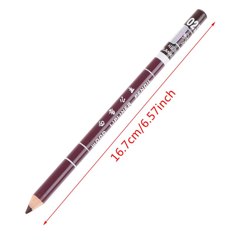 1Pcs Professional Wood Lip Liner Waterproof Lady Long Lasting Lip Liner Pencil