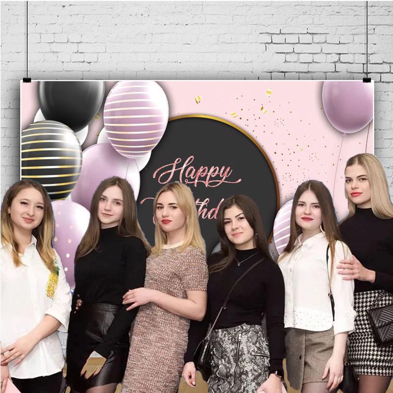 Grattis på födelsedagen Bakgrund Banner Bakgrund Tyg rekvisita Party Dekorera