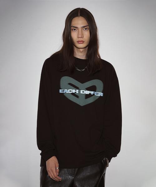 Ichidipeo Blur Heart Long Sleeve_Black