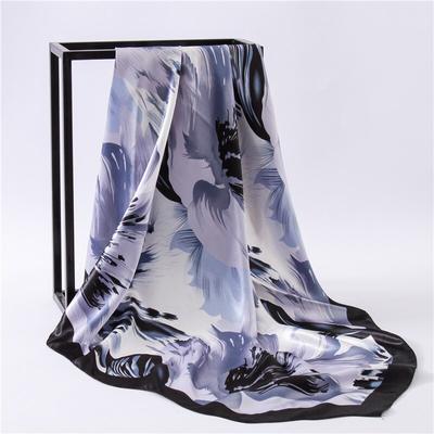 New Silk Scarf Print Design Large Hijab Fashion Female Square Scarf Head Wraps For Women Bandana Lady Headkerchief Summer New
