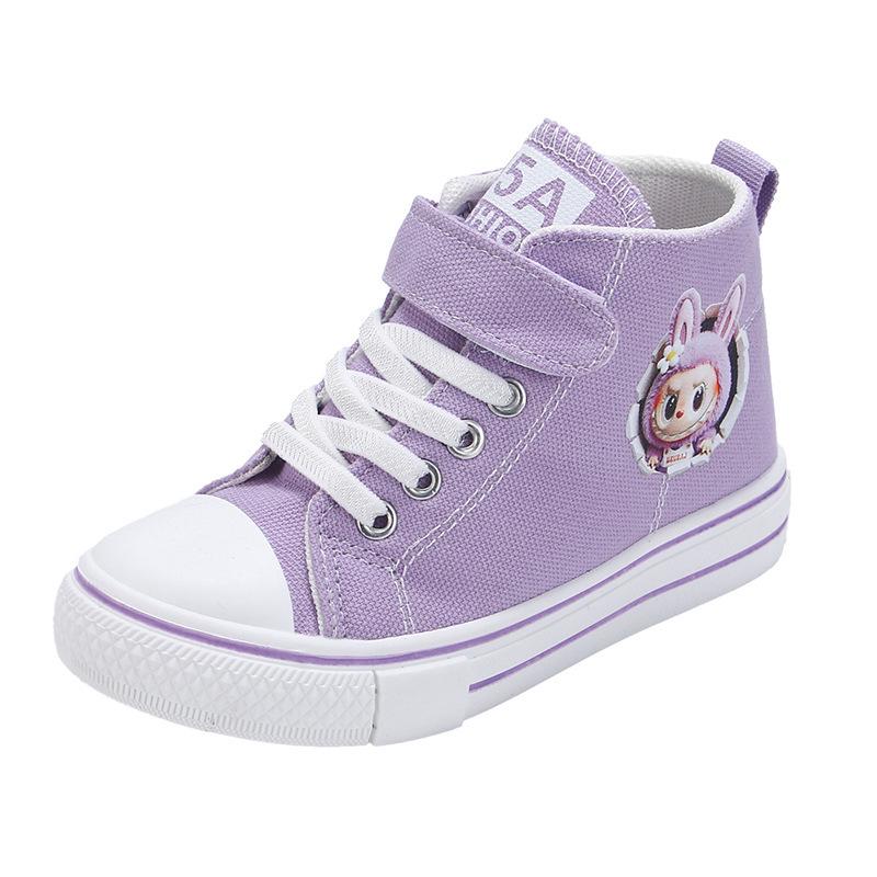 2025 Kids' Korean Style Skate Shoes: Spring/Autumn Cartoon Canvas Sneakers for Boys & Girls