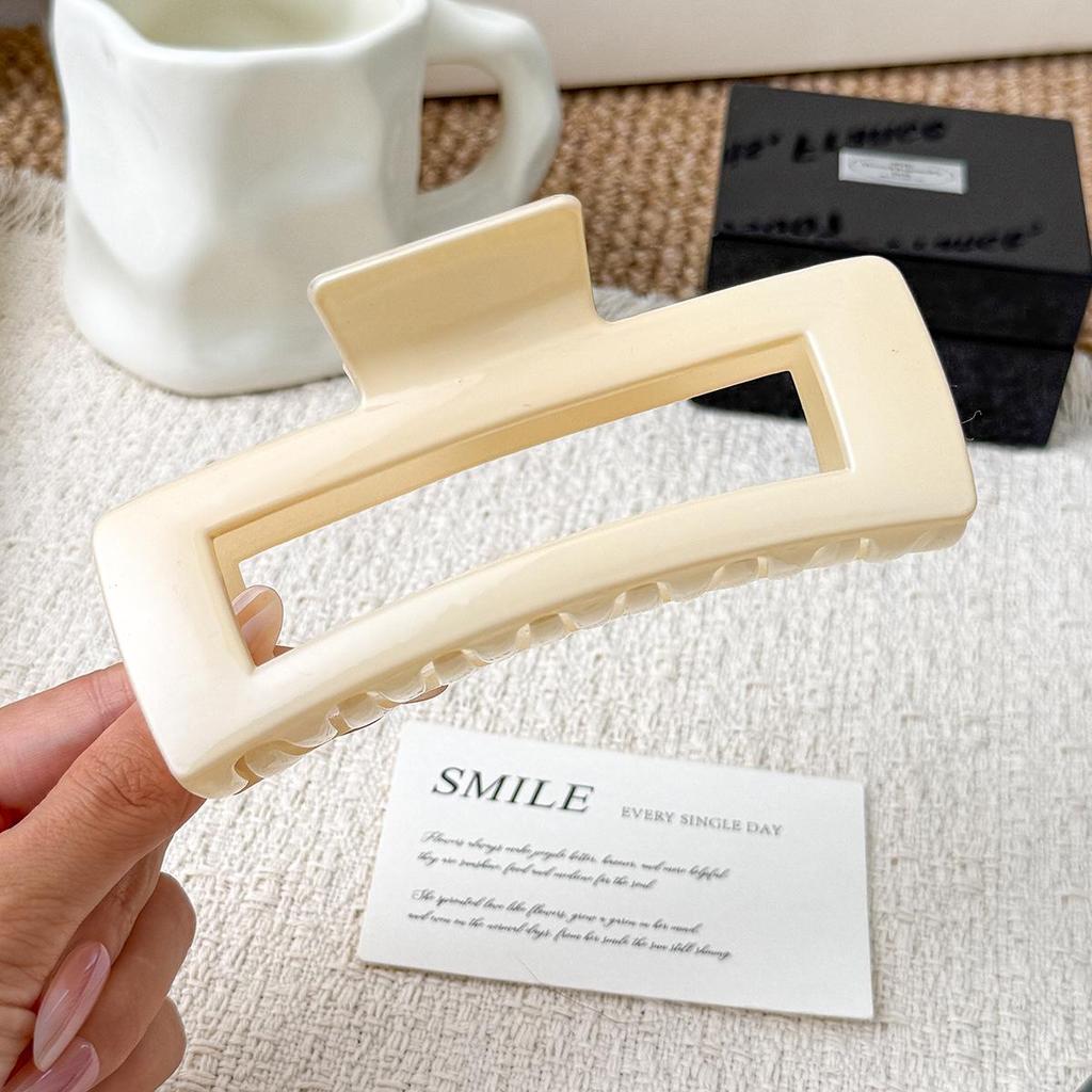 Korean Style XL Hollow Square Shark Claw Hair Clip for Women's Buns