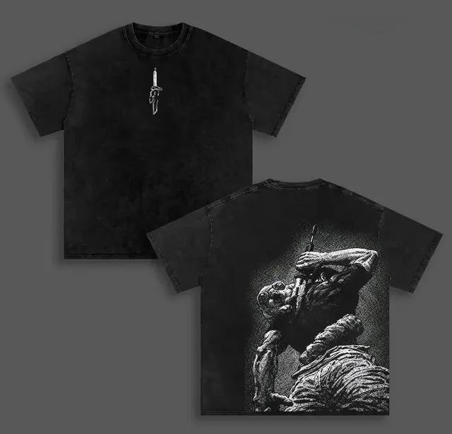 Fushiguro Toji Jujutsu Kaisen T-Shirt Anime Vintage Washed T-Shirt Men S Clothing Summer S