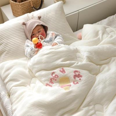 Class A Cotton Double-Layer Quilted Blanket for All Seasons - Lightweight Baby Quilt for Summer, Cozy for Spring/Autumn, Warm Winter Comforter