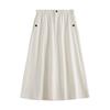 Chuyu Elegant Solid A-Line Midi Skirt