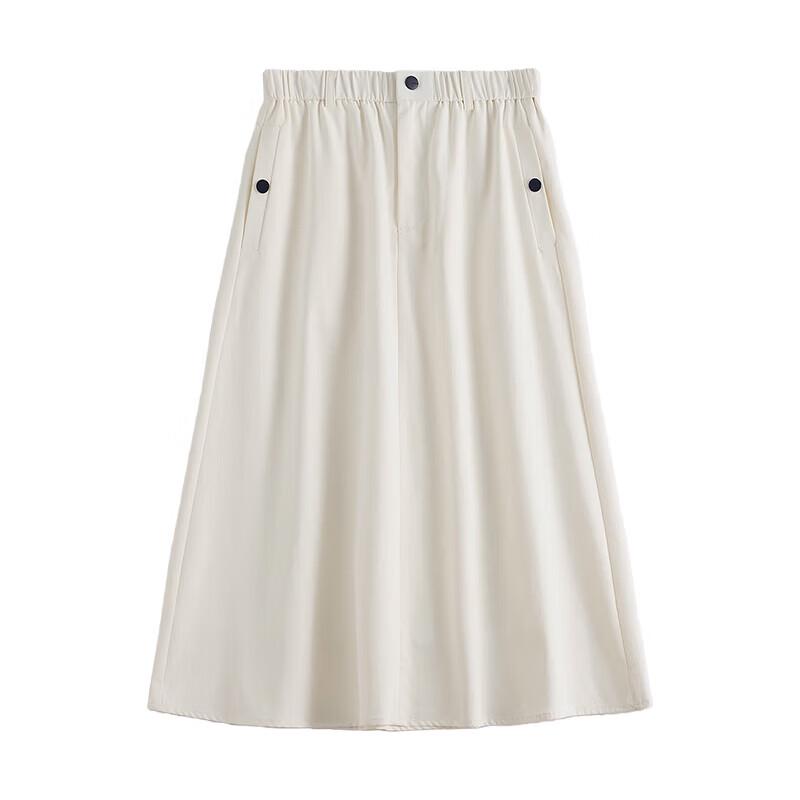 Chuyu Elegant Solid A-Line Midi Skirt