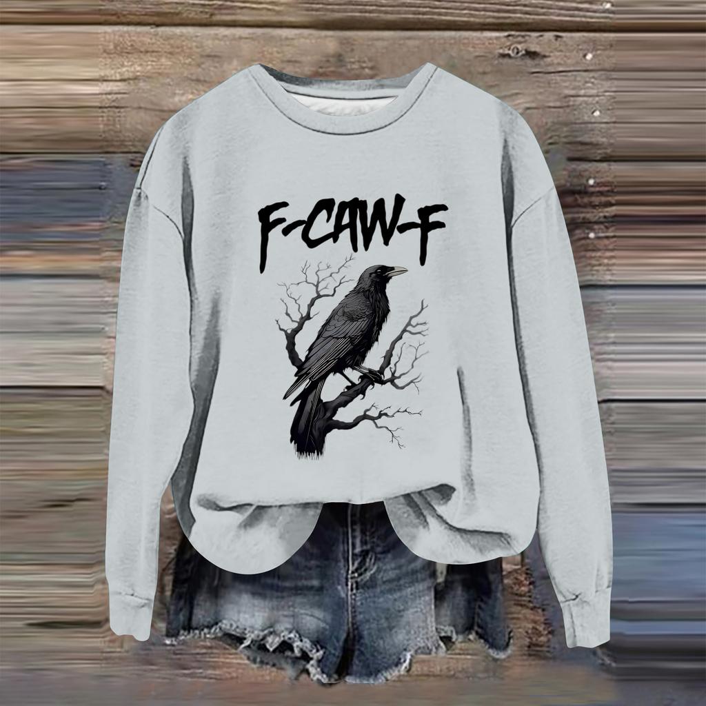 Women's Fashion Casual Long Sleeve Loose Printed Sweatshirt