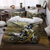 Motorcycle Locomotive Wind Printing Bedding Three-Piece Digital Printing Quilt Cover Pillowcase