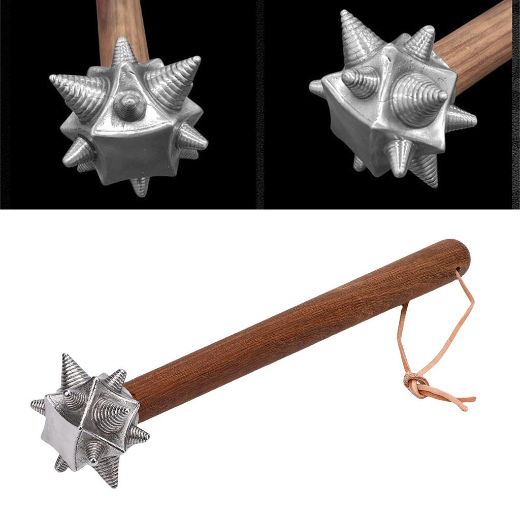 Stacheliger Hammer mit Holzgriff Edelstahl Multifunktional Einzigartige Form Dekorativer Hammer Ornament für Auto Zuhause Handwerkzeuge