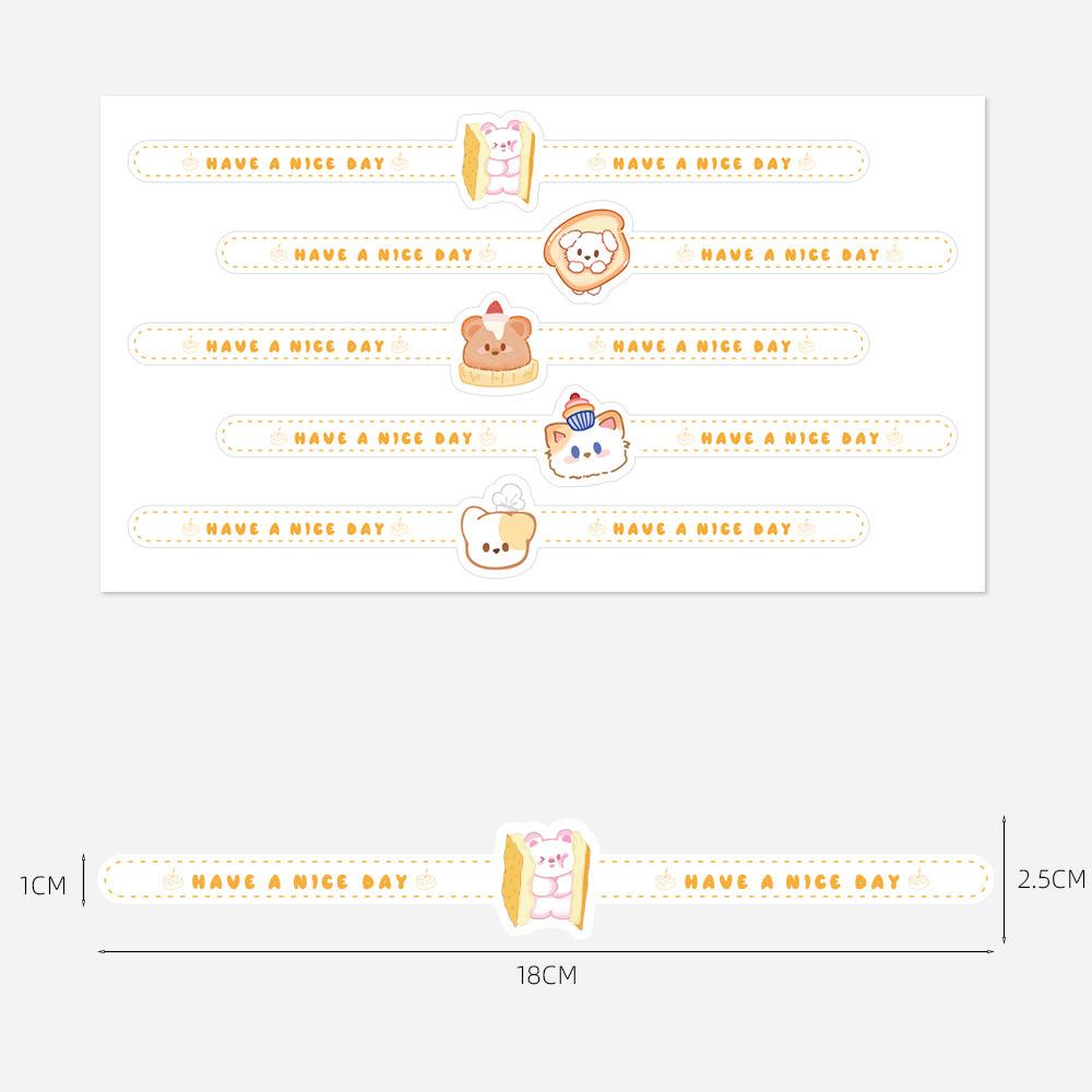 

50 Sheets/Pack Long Sealing Stickers for Cake Boxes Baking Products Handicraft Labels Thank You Sticker for Baking Box