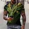 Tricou bărbați pentru bărbați Îmbrăcăminte unisex Dragon cu imprimeu 3D Top de vară Decolteu cu mânecă scurtă Tricou casual la modă Îmbrăcăminte de stradă