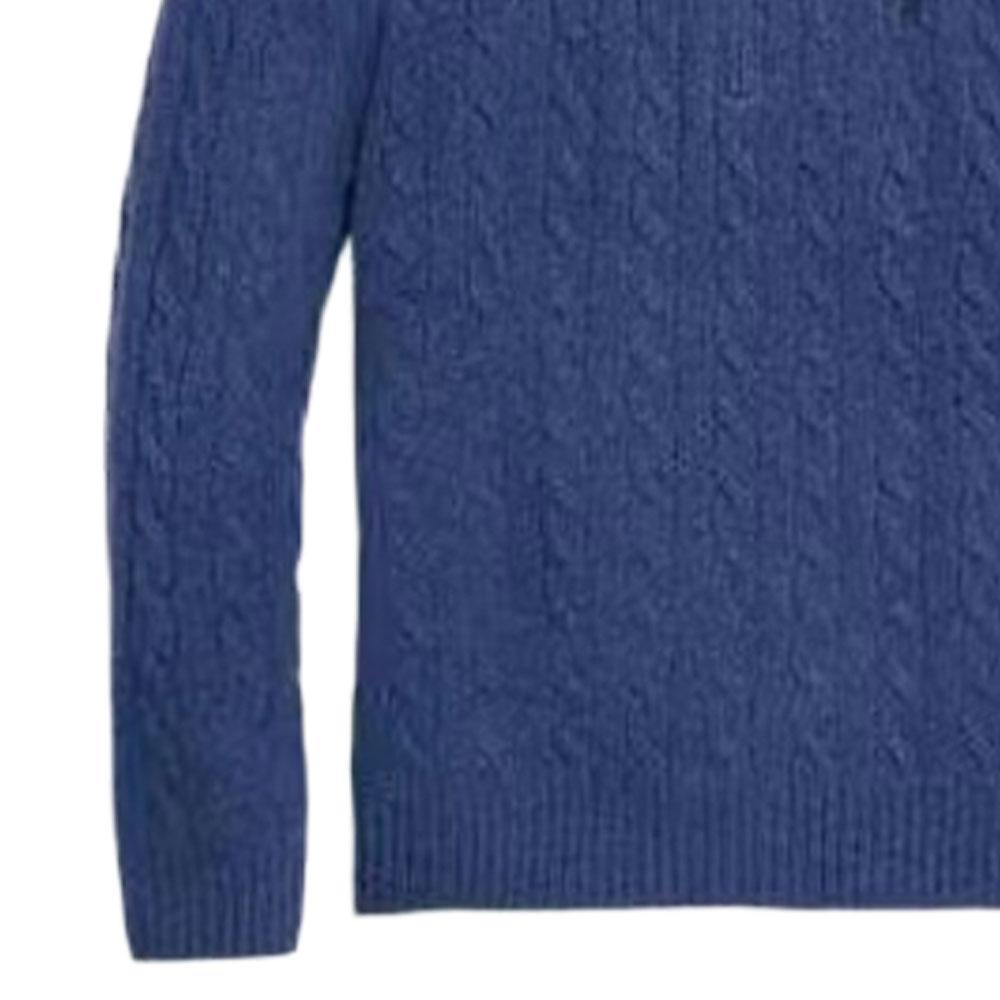 Polo Ralph Lauren FW24 Solid Color Small Pony Embroidered Long Sleeve Knit Sweater Men Sweater Dark-Blue 710876766-010