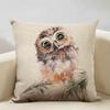 Lovely Animal Owl Cushion Cover 45x45cm Linen Pillow Case Sofa Pillowcase Suitable for All Kinds of Occasions Bar Decoration