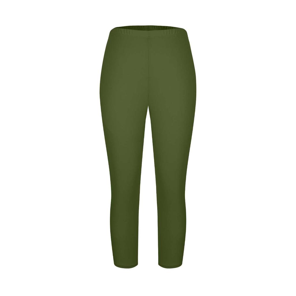 Pantaloni Capri elasticizzati taglie forti da donna con elastico in vita e tasche, pantaloni cropped comodi per l'uso quotidiano
