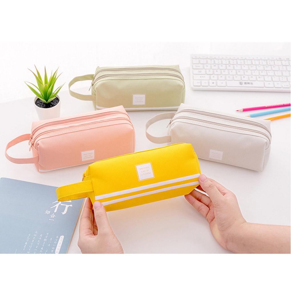 Double Layer Large Capacity Pen Case Zipper Multifunction Student Double Layer Large Stationery Pouch Pencil Storage Organizer