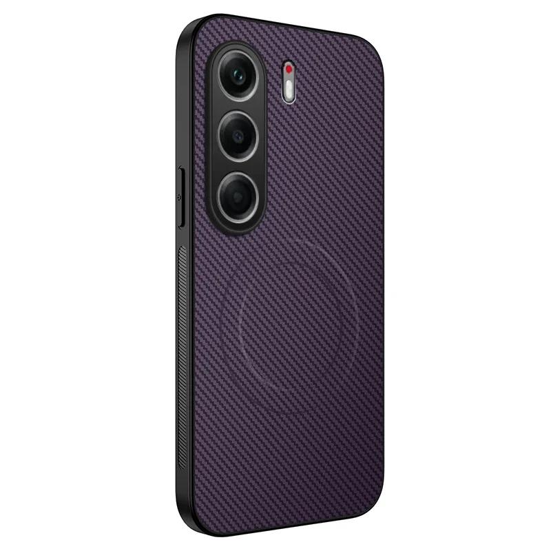 Carbon Fiber Texture Magnetic Wireless Charging Case For Tecno Camon 40 Premier Pro 4G 5G Matte Soft Silicone Cover Phone Cases