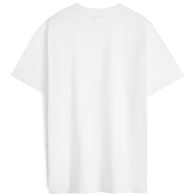 Calvin Klein Casual Minimalist Line Letter Print Cotton T-Shirt Men Tops Moonlight-White 40MC817-YAA