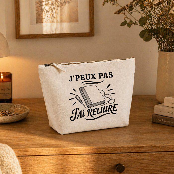 Trousse de toilette - PLANETEE - J’peux pas minimaliste - Beige - 3 L - 100% coton