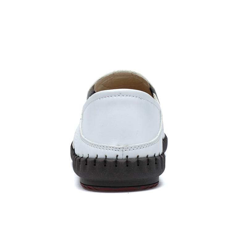 Men's Spring Autumn New 2024 Leather Loafers Slip-on Soft Casual Shoes Comfortable Drive Flats White Breathable Shoes